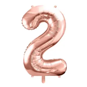 Globo de aluminio número 2, 86 cm, oro rosa