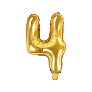 Globo de aluminio número 4, 35 cm, dorado