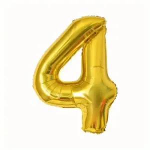 Globo de aluminio número 4, 60 cm, dorado