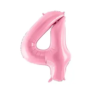 Globo de aluminio número 4, 86 cm, color rosa