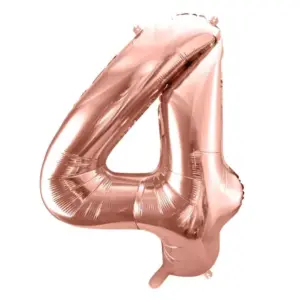 Globo de aluminio número 4, 86 cm, oro rosa