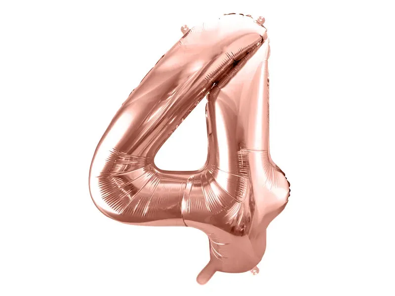 Globo de aluminio número 4, 86 cm, oro rosa