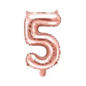 Globo de aluminio número 5, 35 cm, oro rosa