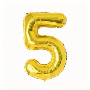 Globo de aluminio número 5, 60 cm, dorado