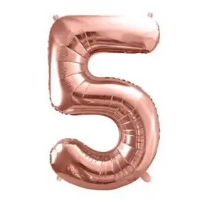 Globo de aluminio número 5, 86 cm, oro rosa