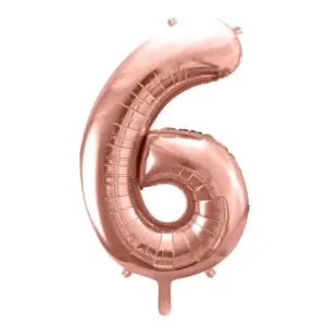 Globo de aluminio número 6, 86 cm, oro rosa