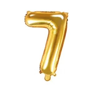 Globo de aluminio número 7, 35 cm, dorado