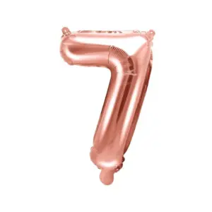 Globo de aluminio número 7, 35 cm, oro rosa