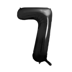 Globo de aluminio número 7, 86 cm, color negro