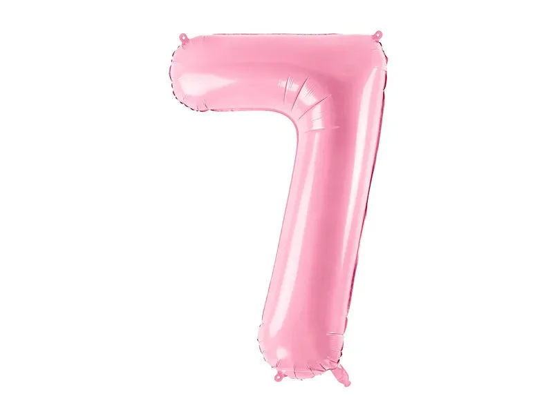 Globo de aluminio número 7, 86 cm, color rosa