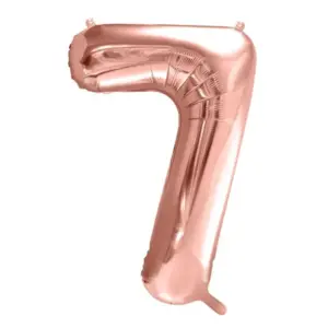 Globo de aluminio número 7, 86 cm, oro rosa