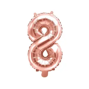 Globo de aluminio número 8, 35 cm, oro rosa