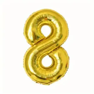 Globo de aluminio número 8, 60 cm, dorado