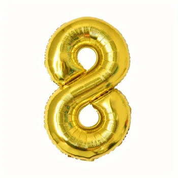 Globo de aluminio número 8, 60 cm, dorado