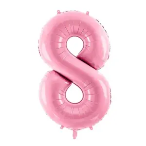 Globo de aluminio número 8, 86 cm, color rosa