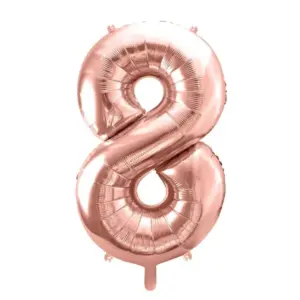 Globo de aluminio número 8, 86 cm, oro rosa