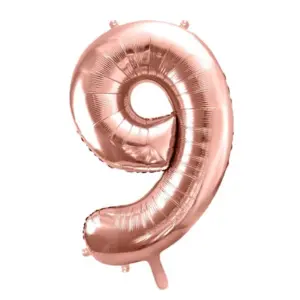 Globo de aluminio número 9, 86 cm, oro rosa