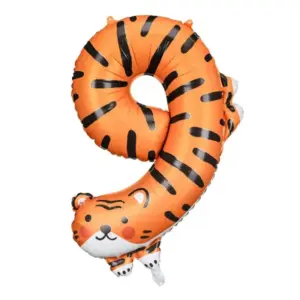 Globo de aluminio número 9 - Tigre, 64x87 cm, mezcla