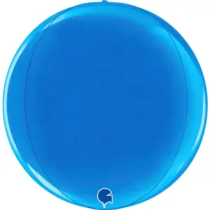 Globo de aluminio ORBZ, azul, 4D, 15" / 38 cm