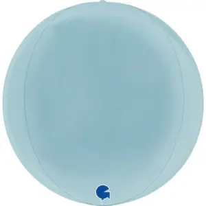 Globo de aluminio ORBZ, azul pastel, 4D, 15" / 38 cm