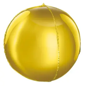 Globo de aluminio ORBZ, dorado, 4D, 16" / 40 cm