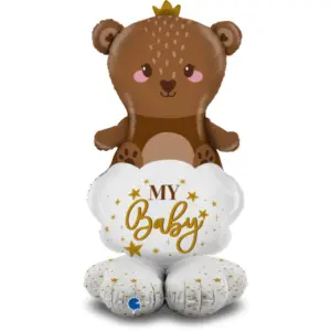 Globo de aluminio Oso en la nube, Mi bebé, 47" / 119 cm