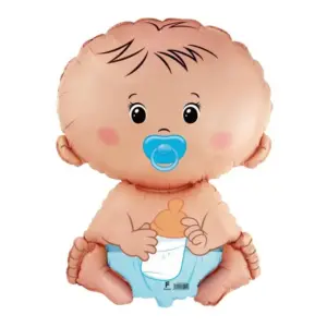 Globo de aluminio para bebé niño, azul, 24" / 61 cm