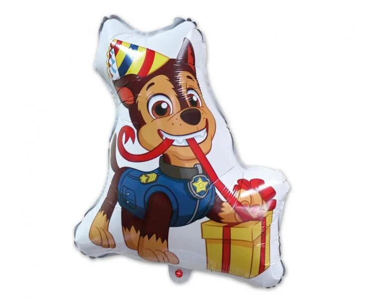 Globo de aluminio Patrulla Canina, Chase con regalo, 49x60 cm