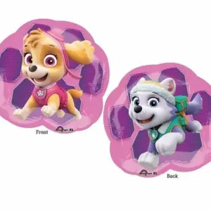Globo de aluminio Paw Patrol, de dos caras, niñas, 25"/63 cm