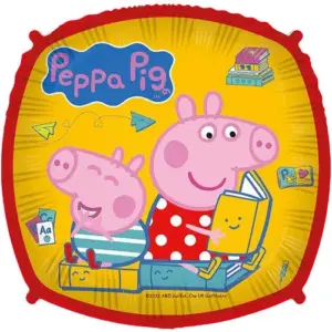 Globo de aluminio Peppa Pig, cuadrado, 17" / 43 cm