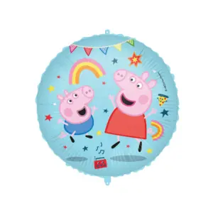 Globo de aluminio Peppa Pig, redondo, 18" / 46 cm