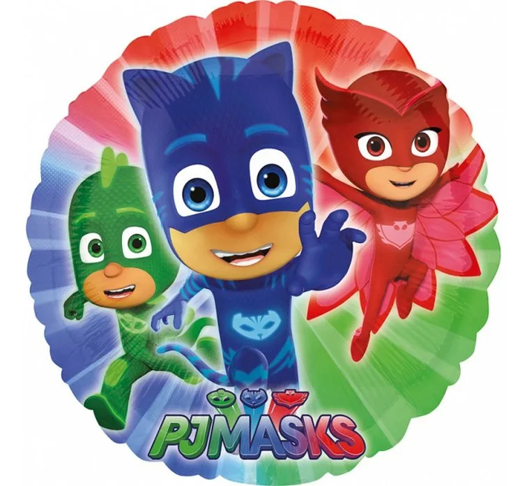 Globo de aluminio Pj Masks, redondo, 17" / 43 cm