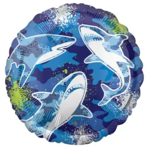 Globo de aluminio Tiburones Redondo 43 cm