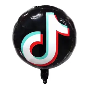 Globo de aluminio Tik Tok, redondo, 18" / 45 cm