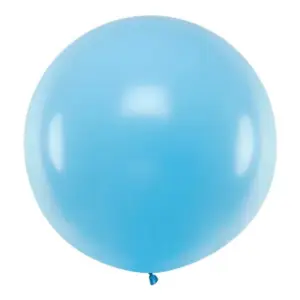 Globo de látex redondo, color azul claro, 1 m
