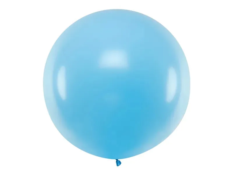 Globo de látex redondo, color azul claro, 1 m
