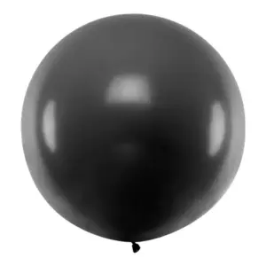 Globo de látex redondo, color negro, 1 m