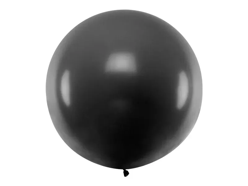 Globo de látex redondo, color negro, 1 m