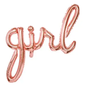 Globos de aluminio con letras Girl, oro rosa, 77 x 70 cm