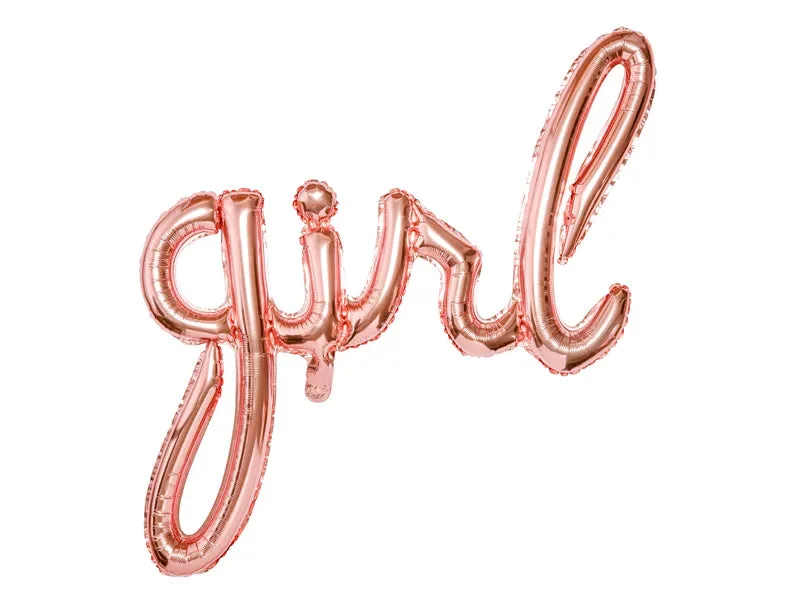 Globos de aluminio con letras Girl, oro rosa, 77 x 70 cm