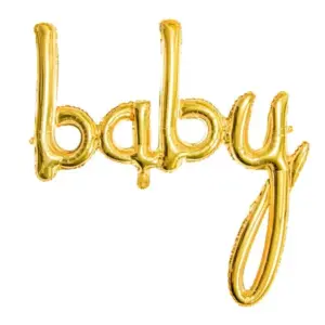 Globos de aluminio Letras Baby, Dorado, 74 x 76 cm