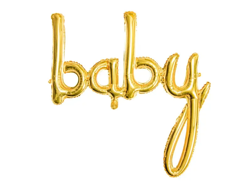 Globos de aluminio Letras Baby, Dorado, 74 x 76 cm
