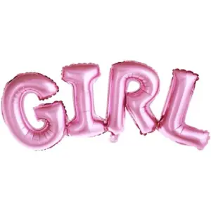 Globos de aluminio Letras Girl, Rosa, 74 x 33 cm