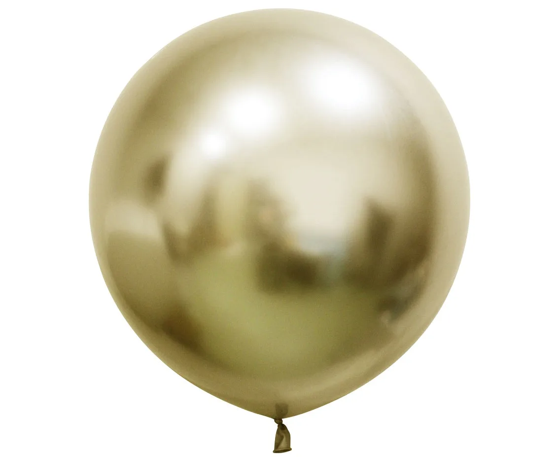 Globos de látex Beauty & Charm, platino, oro, 24"/ 61 cm, 2 uds.