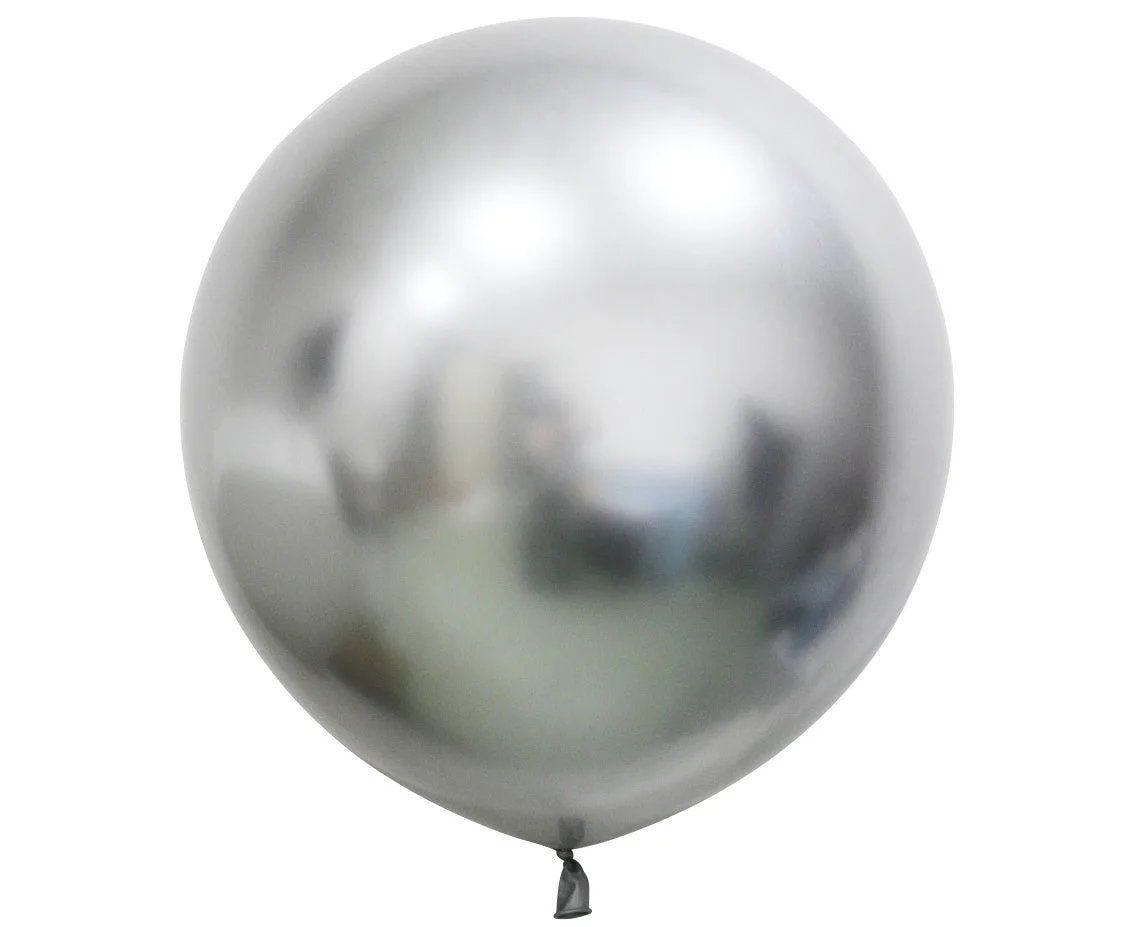 Globos de látex Beauty & Charm, platino, plata, 24"/ 61 cm, 2 uds.