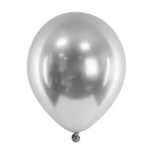Globos de látex brillante, color plata, 46 cm, 5 uds.