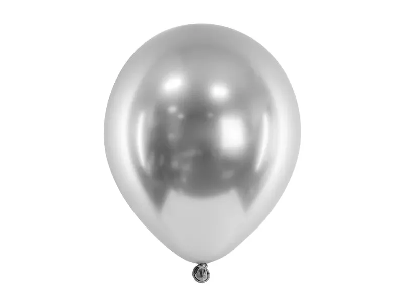 Globos de látex brillante, color plata, 46 cm, 5 uds.