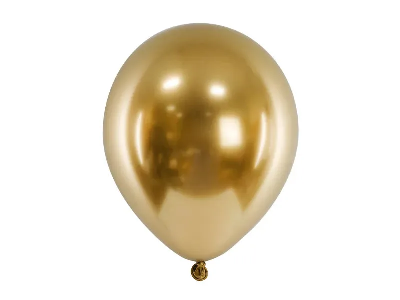 Globos de látex brillante, dorado, 46 cm, 5 uds.