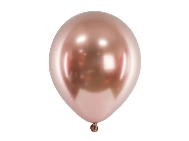 Globos de látex brillante, oro rosa, 46 cm, 5 uds.