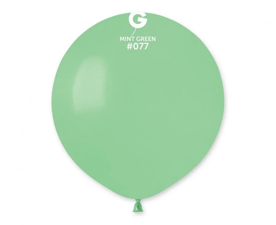 Globos de látex Gemar 48 cm, verde menta pastel, 50 uds.